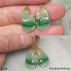 Multicolor jade fish earrings