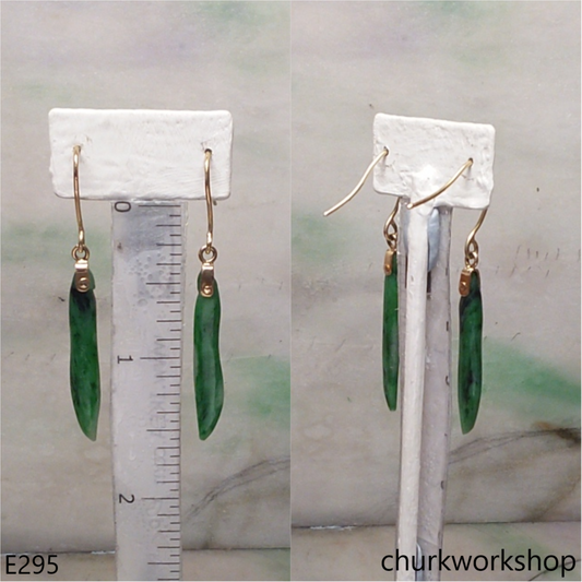 14K green jade earrings