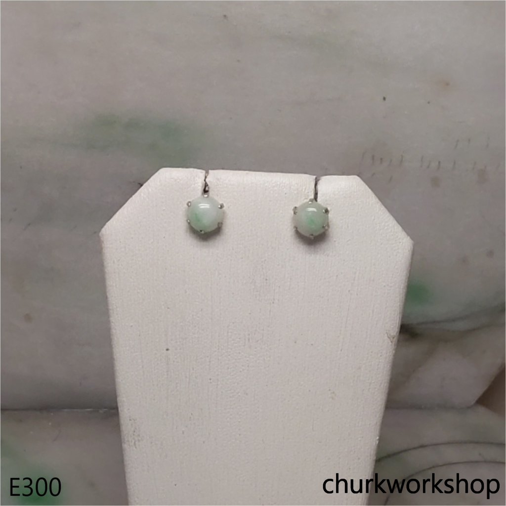 Half round jade ear studs
