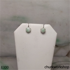 Half round jade ear studs