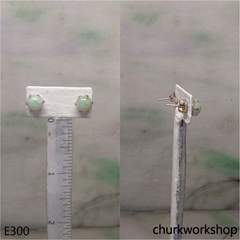 Half round jade ear studs