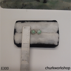 Half round jade ear studs
