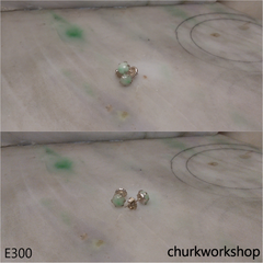 Half round jade ear studs