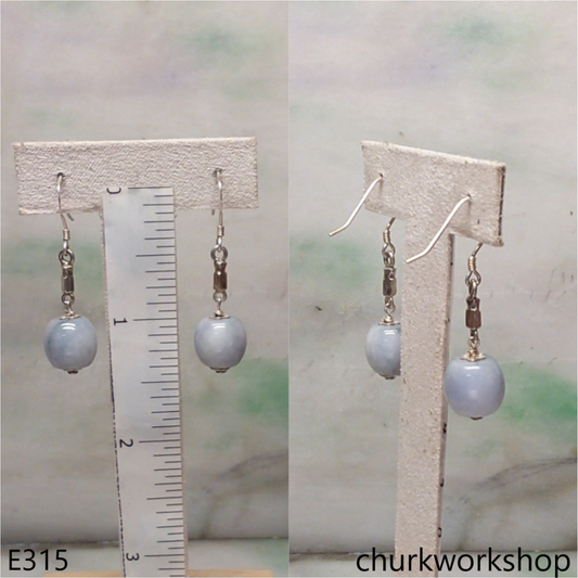 Lavender barrel beads earrings
