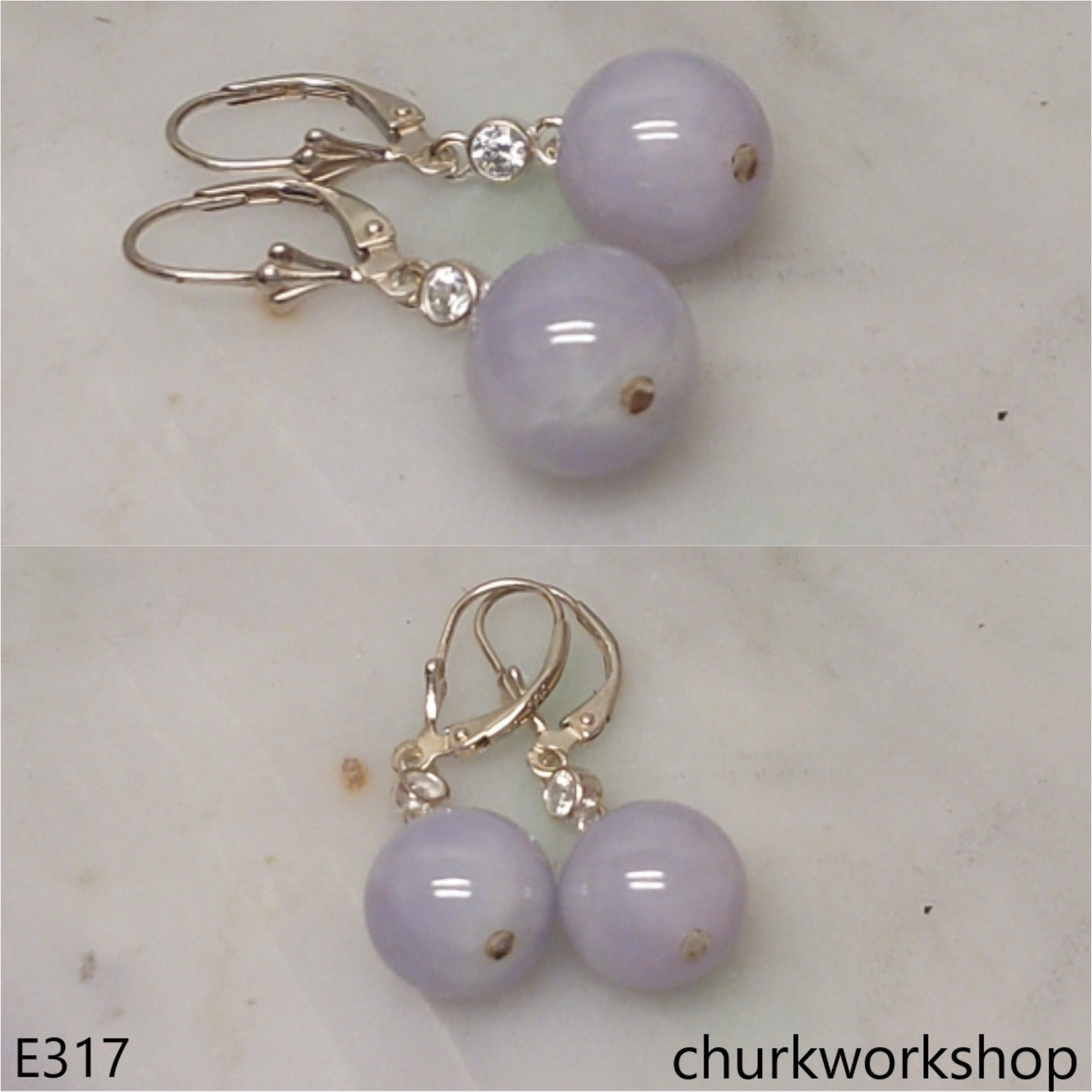 Lavender beads earrings