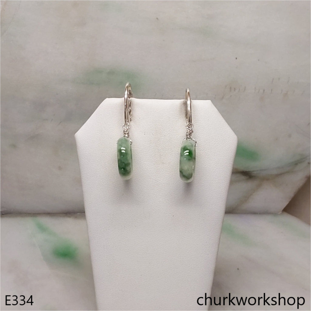 Round ring jade earrings