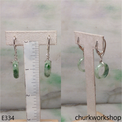 Round ring jade earrings