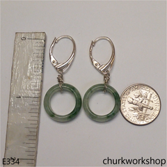 Round ring jade earrings