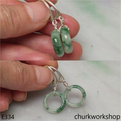 Round ring jade earrings
