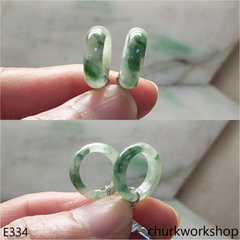 Round ring jade earrings