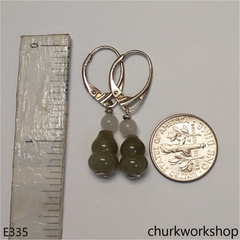Bluish green jade gourd earrings