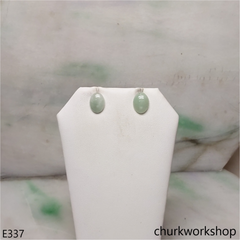 Light green jade ear studs