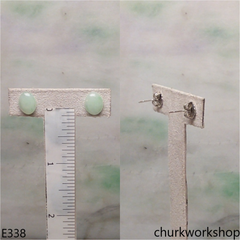 Light green jade ear studs