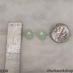 Light green jade ear studs