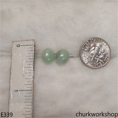 Light green jade ear studs