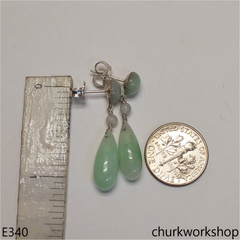 Light green jade rain drop earrings
