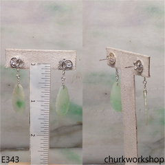 Light green jade carving earrings