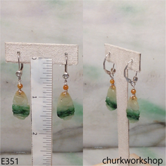 Multicolor jade Monkey earrings