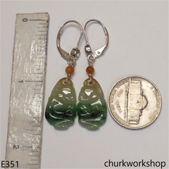 Multicolor jade Monkey earrings