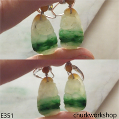 Multicolor jade Monkey earrings