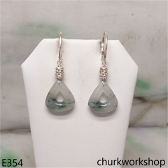 Clear with bluish green earrings