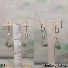 Clear with bluish green earrings