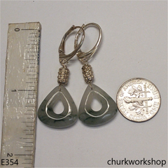 Clear with bluish green earrings