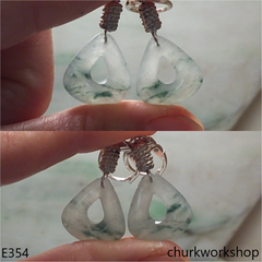 Clear with bluish green earrings