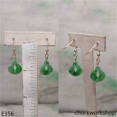 14K dangling jade earring