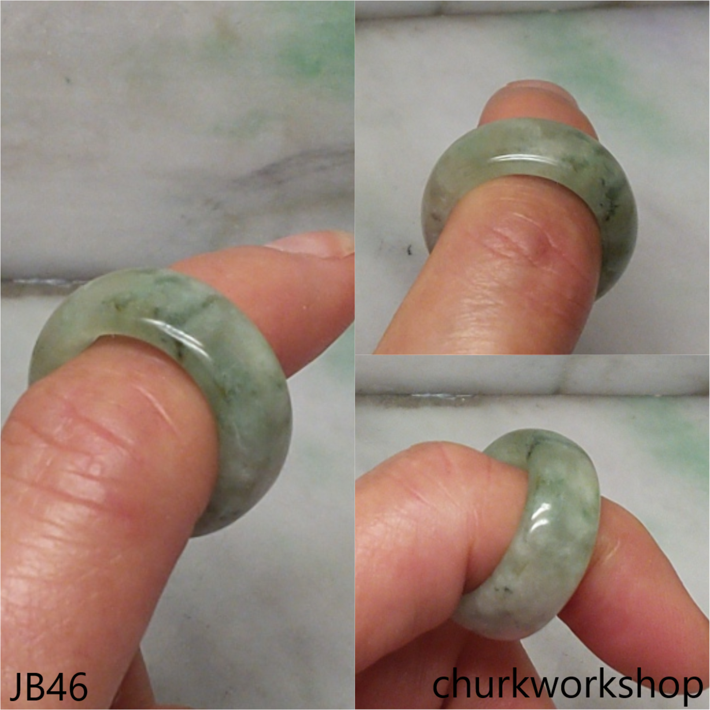 Light bluish green jade unisex band