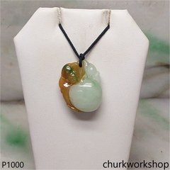 Multi color jade peach pendant