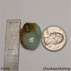 Multi color jade peach pendant