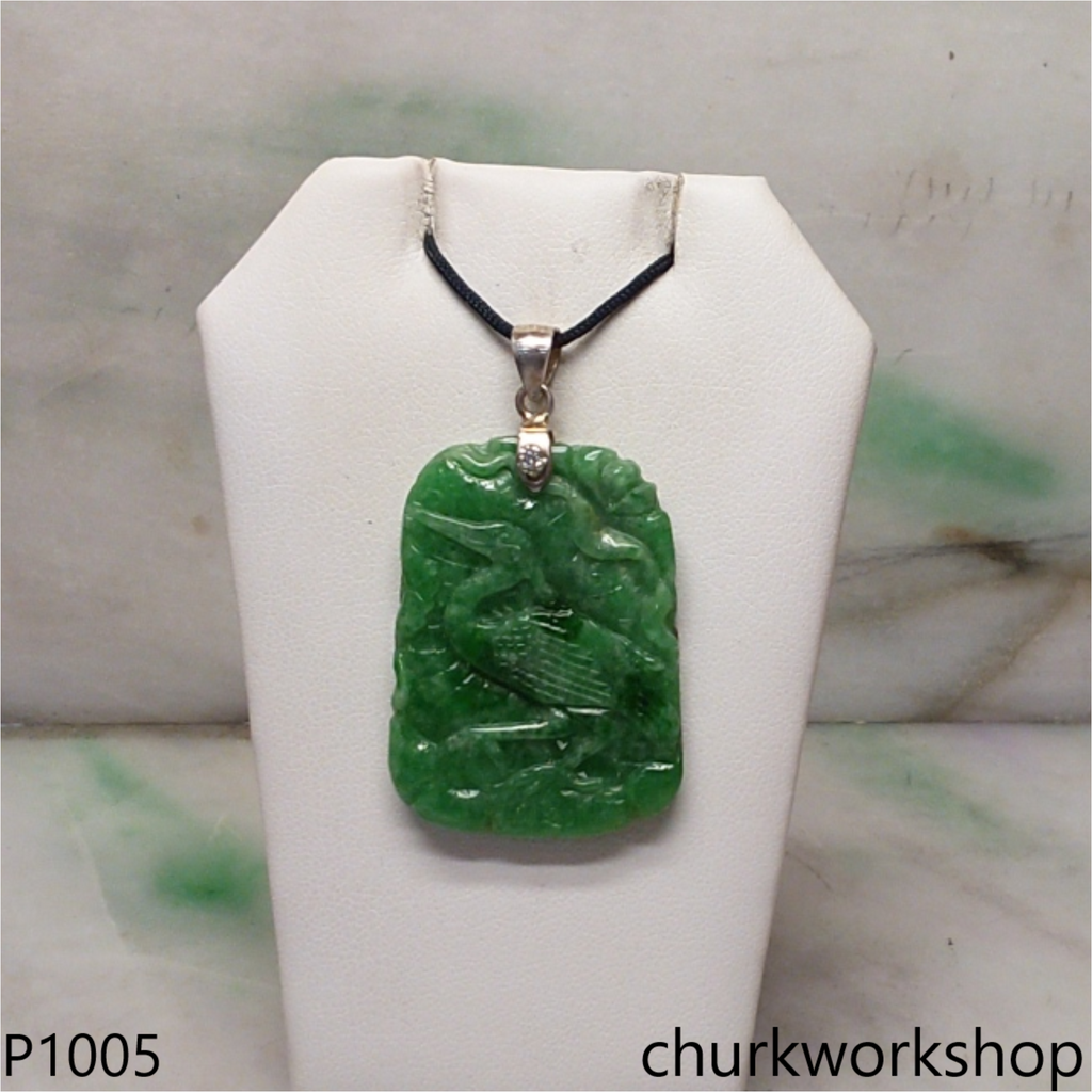 Green jade carving pendant
