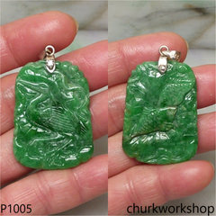 Green jade carving pendant