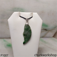 Bluish green jade fish pendant
