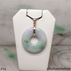 Lavender mix green jade pendant
