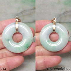Lavender mix green jade pendant