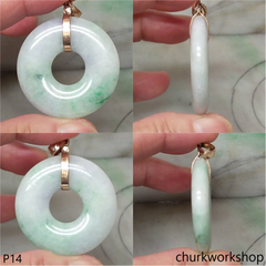 Lavender mix green jade pendant