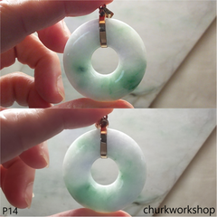 Lavender mix green jade pendant