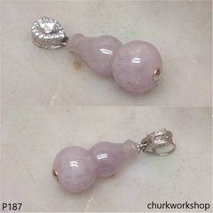 Lavender jade bead pendant