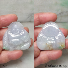 Lavender jade happy Buddha pendant