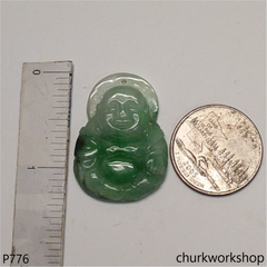 Green jade happy Buddha pendant