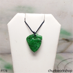 Small green jade peach pendant