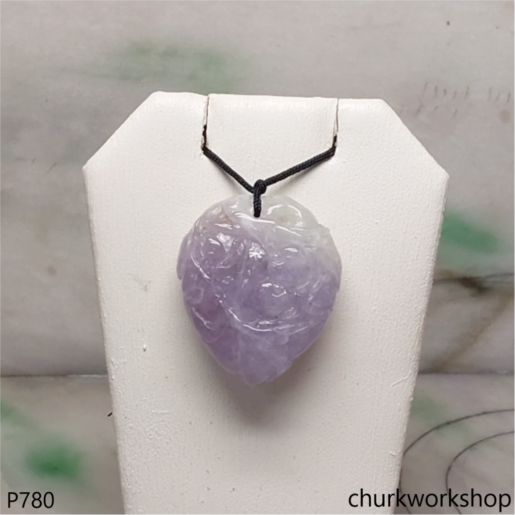 Lavender jade peach pendant