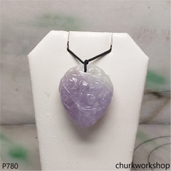 Lavender jade peach pendant