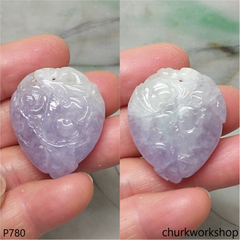 Lavender jade peach pendant