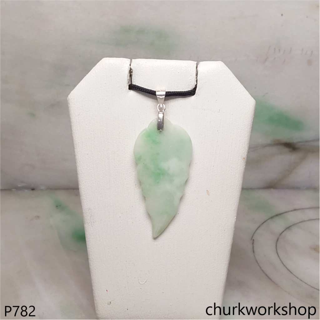 Light green jade leaf pendant