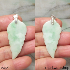 Light green jade leaf pendant