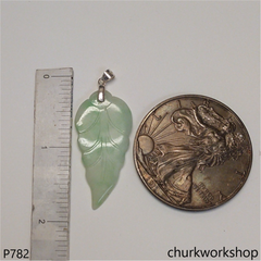 Light green jade leaf pendant