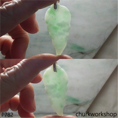 Light green jade leaf pendant